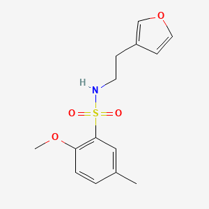 molecular formula C14H17NO4S B2372474 N-(2-(furan-3-yl)ethyl)-2-methoxy-5-methylbenzenesulfonamide CAS No. 1428352-27-5