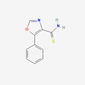 molecular formula C10H8N2OS B2372489 5-Phenyl-1,3-oxazole-4-carbothioamide CAS No. 2219375-06-9