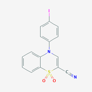 molecular formula C15H9IN2O2S B2372492 4-(4-iodophenyl)-4H-1,4-benzothiazine-2-carbonitrile 1,1-dioxide CAS No. 1207013-75-9