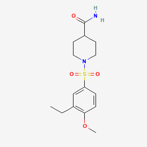 molecular formula C15H22N2O4S B2372503 1-[(3-Ethyl-4-methoxyphenyl)sulfonyl]-4-piperidinecarboxamide CAS No. 873589-67-4