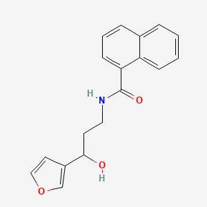 molecular formula C18H17NO3 B2372513 N-[3-(FURAN-3-YL)-3-HYDROXYPROPYL]NAPHTHALENE-1-CARBOXAMIDE CAS No. 1428359-48-1