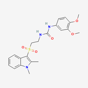 1-(3,4-dimethoxyphenyl)-3-(2-((1,2-dimethyl-1H-indol-3-yl)sulfonyl)ethyl)urea