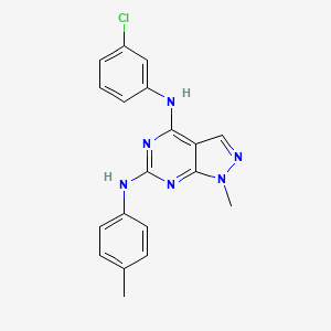 molecular formula C19H17ClN6 B2372517 N4-(3-chlorophenyl)-1-methyl-N6-(4-methylphenyl)-1H-pyrazolo[3,4-d]pyrimidine-4,6-diamine CAS No. 878063-89-9