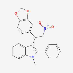 molecular formula C24H20N2O4 B2372520 3-(1-(benzo[d][1,3]dioxol-5-yl)-2-nitroethyl)-1-methyl-2-phenyl-1H-indole CAS No. 307543-41-5