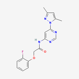 N-(6-(3,5-dimethyl-1H-pyrazol-1-yl)pyrimidin-4-yl)-2-(2-fluorophenoxy)acetamide