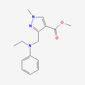 molecular formula C15H19N3O2 B2372522 Methyl 3-[(N-ethylanilino)methyl]-1-methylpyrazole-4-carboxylate CAS No. 1975117-82-8