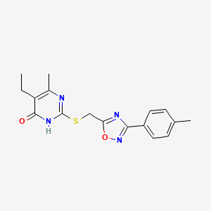5-Ethyl-6-methyl-2-({[3-(4-methylphenyl)-1,2,4-oxadiazol-5-yl]methyl}sulfanyl)-4-pyrimidinol