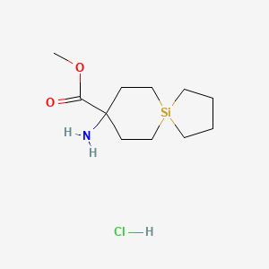 molecular formula C11H22ClNO2Si B2372555 methyl 8-amino-5-silaspiro[4.5]decane-8-carboxylate hydrochloride CAS No. 2416234-52-9