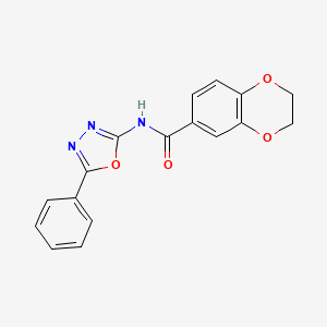 molecular formula C17H13N3O4 B2372560 N-(5-phenyl-1,3,4-oxadiazol-2-yl)-2,3-dihydro-1,4-benzodioxine-6-carboxamide CAS No. 865287-52-1