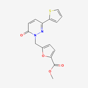 molecular formula C15H12N2O4S B2372575 Methyl 5-[(6-oxo-3-thiophen-2-ylpyridazin-1-yl)methyl]furan-2-carboxylate CAS No. 923100-06-5