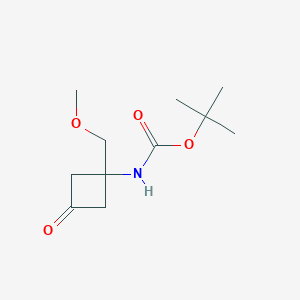 molecular formula C11H19NO4 B2372601 tert-butyl N-[1-(methoxymethyl)-3-oxocyclobutyl]carbamate CAS No. 2219370-86-0