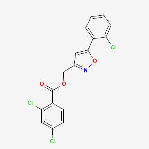 molecular formula C17H10Cl3NO3 B2372617 [5-(2-chlorophenyl)-1,2-oxazol-3-yl]methyl 2,4-dichlorobenzoate CAS No. 343374-45-8