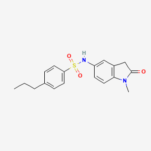 molecular formula C18H20N2O3S B2372626 N-(1-methyl-2-oxoindolin-5-yl)-4-propylbenzenesulfonamide CAS No. 921537-02-2