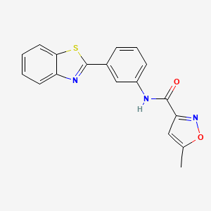 molecular formula C18H13N3O2S B2372630 N-[3-(1,3-benzothiazol-2-yl)phenyl]-5-methyl-1,2-oxazole-3-carboxamide CAS No. 941903-13-5