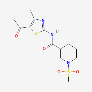 molecular formula C13H19N3O4S2 B2372640 N-(5-acetyl-4-methylthiazol-2-yl)-1-(methylsulfonyl)piperidine-3-carboxamide CAS No. 1058188-94-5