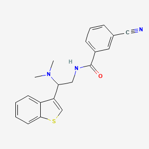 molecular formula C20H19N3OS B2372648 N-[2-(1-benzothiophen-3-yl)-2-(dimethylamino)ethyl]-3-cyanobenzamide CAS No. 2034299-93-7