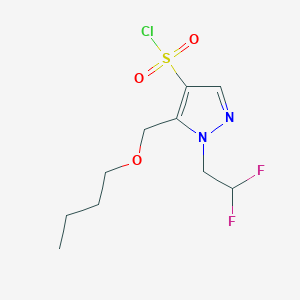 molecular formula C10H15ClF2N2O3S B2372666 5-(butoxymethyl)-1-(2,2-difluoroethyl)-1H-pyrazole-4-sulfonyl chloride CAS No. 1856091-24-1