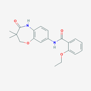 molecular formula C20H22N2O4 B2372670 N-(3,3-dimethyl-4-oxo-2,3,4,5-tetrahydrobenzo[b][1,4]oxazepin-8-yl)-2-ethoxybenzamide CAS No. 921834-99-3
