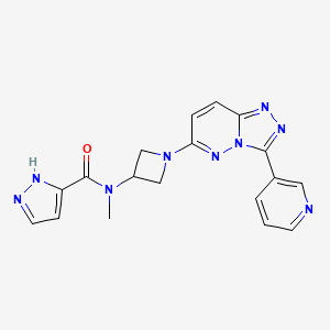 B2372674 N-Methyl-N-[1-(3-pyridin-3-yl-[1,2,4]triazolo[4,3-b]pyridazin-6-yl)azetidin-3-yl]-1H-pyrazole-5-carboxamide CAS No. 2379950-78-2
