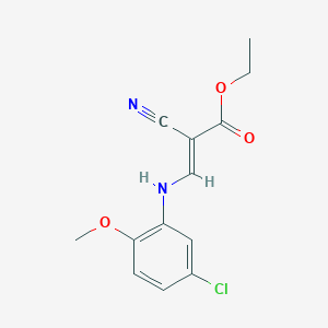 molecular formula C13H13ClN2O3 B2372712 Ethyl 3-[(5-chloro-2-methoxyphenyl)amino]-2-cyanoprop-2-enoate CAS No. 1087767-05-2