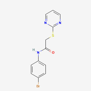 molecular formula C12H10BrN3OS B2372731 N-(4-bromophenyl)-2-(pyrimidin-2-ylsulfanyl)acetamide CAS No. 219139-12-5
