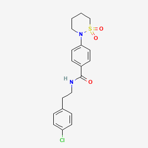 molecular formula C19H21ClN2O3S B2372754 N-[2-(4-chlorophenyl)ethyl]-4-(1,1-dioxothiazinan-2-yl)benzamide CAS No. 941956-68-9