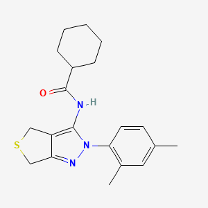 molecular formula C20H25N3OS B2372767 N-(2-(2,4-dimethylphenyl)-4,6-dihydro-2H-thieno[3,4-c]pyrazol-3-yl)cyclohexanecarboxamide CAS No. 396724-02-0