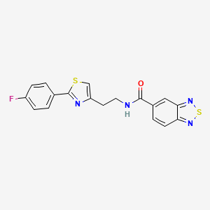 molecular formula C18H13FN4OS2 B2372784 N-(2-(2-(4-fluorophenyl)thiazol-4-yl)ethyl)benzo[c][1,2,5]thiadiazole-5-carboxamide CAS No. 1210755-57-9