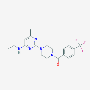 molecular formula C19H22F3N5O B2372794 N-ethyl-6-methyl-2-{4-[4-(trifluoromethyl)benzoyl]piperazin-1-yl}pyrimidin-4-amine CAS No. 923174-68-9