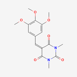 molecular formula C16H18N2O6 B2372818 1,3-Dimethyl-5-[(3,4,5-trimethoxyphenyl)methylidene]-1,3-diazinane-2,4,6-trione CAS No. 313671-12-4