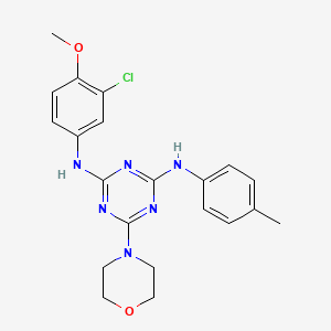 molecular formula C21H23ClN6O2 B2372854 N2-(3-chloro-4-methoxyphenyl)-6-morpholino-N4-(p-tolyl)-1,3,5-triazine-2,4-diamine CAS No. 946339-48-6
