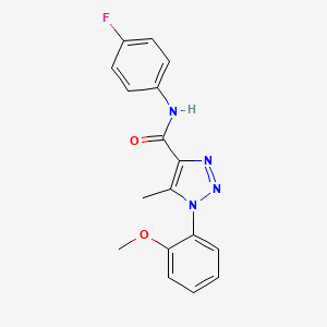 molecular formula C17H15FN4O2 B2372863 N-(4-fluorophenyl)-1-(2-methoxyphenyl)-5-methyl-1H-1,2,3-triazole-4-carboxamide CAS No. 871323-33-0