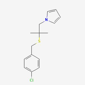 molecular formula C15H18ClNS B2372883 1-{2-[(4-chlorobenzyl)sulfanyl]-2-methylpropyl}-1H-pyrrole CAS No. 338422-84-7
