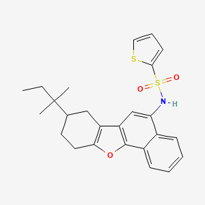 molecular formula C25H27NO3S2 B2372884 N-(8-(tert-pentyl)-7,8,9,10-tetrahydronaphtho[1,2-b]benzofuran-5-yl)thiophene-2-sulfonamide CAS No. 518053-39-9