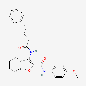 molecular formula C26H24N2O4 B2372899 N-(4-methoxyphenyl)-3-(4-phenylbutanamido)benzofuran-2-carboxamide CAS No. 887874-49-9