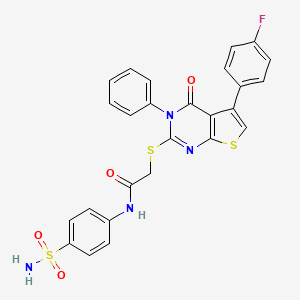 2-((5-(4-fluorophenyl)-4-oxo-3-phenyl-3,4-dihydrothieno[2,3-d]pyrimidin-2-yl)thio)-N-(4-sulfamoylphenyl)acetamide