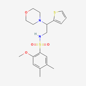 2-methoxy-4,5-dimethyl-N-(2-morpholino-2-(thiophen-2-yl)ethyl)benzenesulfonamide