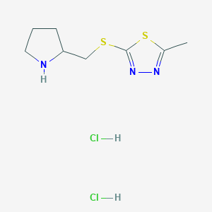 2-Methyl-5-((pyrrolidin-2-ylmethyl)thio)-1,3,4-thiadiazole dihydrochloride