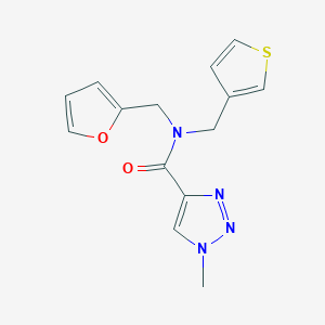 molecular formula C14H14N4O2S B2372988 N-(furan-2-ylmethyl)-1-methyl-N-(thiophen-3-ylmethyl)-1H-1,2,3-triazole-4-carboxamide CAS No. 1797646-55-9
