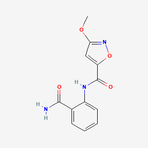molecular formula C12H11N3O4 B2373021 N-(2-CARBAMOYLPHENYL)-3-METHOXY-1,2-OXAZOLE-5-CARBOXAMIDE CAS No. 1428371-72-5