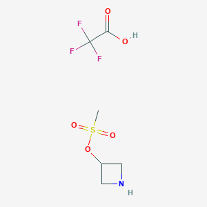 molecular formula C6H10F3NO5S B2373029 Azetidin-3-yl methanesulfonate 2,2,2-trifluoroacetate CAS No. 2174002-12-9