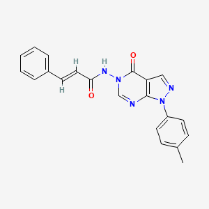 molecular formula C21H17N5O2 B2373045 N-(4-oxo-1-(p-tolyl)-1H-pyrazolo[3,4-d]pyrimidin-5(4H)-yl)cinnamamide CAS No. 899737-37-2