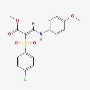 molecular formula C17H16ClNO5S B2373093 methyl (2Z)-2-[(4-chlorophenyl)sulfonyl]-3-[(4-methoxyphenyl)amino]acrylate CAS No. 1327195-77-6