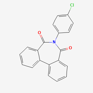 molecular formula C20H12ClNO2 B2373122 9-(4-chlorophenyl)-9-azatricyclo[9.4.0.0^{2,7}]pentadeca-1(11),2(7),3,5,12,14-hexaene-8,10-dione CAS No. 73189-66-9