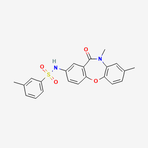 molecular formula C22H20N2O4S B2373126 N-(8,10-dimethyl-11-oxo-10,11-dihydrodibenzo[b,f][1,4]oxazepin-2-yl)-3-methylbenzenesulfonamide CAS No. 922036-52-0