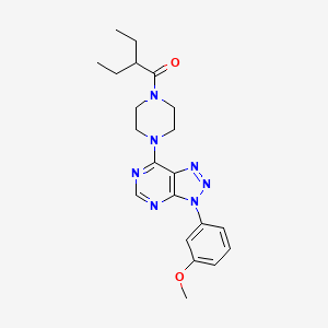 molecular formula C21H27N7O2 B2373136 2-ethyl-1-(4-(3-(3-methoxyphenyl)-3H-[1,2,3]triazolo[4,5-d]pyrimidin-7-yl)piperazin-1-yl)butan-1-one CAS No. 920373-90-6