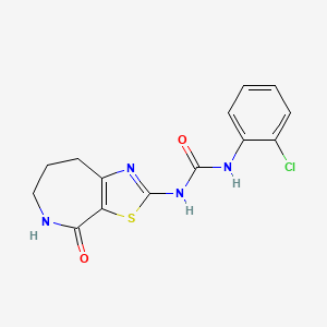 molecular formula C14H13ClN4O2S B2373151 1-(2-chlorophenyl)-3-(4-oxo-5,6,7,8-tetrahydro-4H-thiazolo[5,4-c]azepin-2-yl)urea CAS No. 1797285-10-9