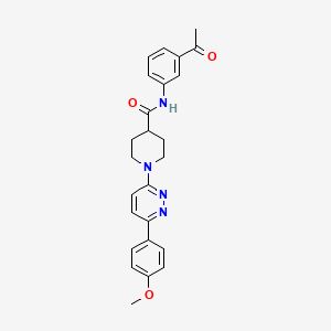 molecular formula C25H26N4O3 B2373154 N-(3-acetylphenyl)-1-[6-(4-methoxyphenyl)pyridazin-3-yl]piperidine-4-carboxamide CAS No. 1105217-67-1