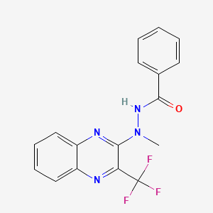 molecular formula C17H13F3N4O B2373169 N'-methyl-N'-[3-(trifluoromethyl)-2-quinoxalinyl]benzenecarbohydrazide CAS No. 343372-52-1