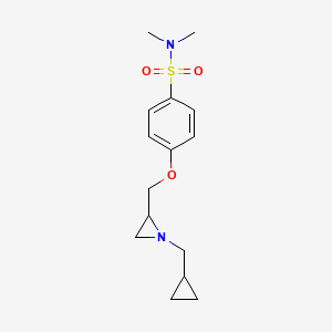 molecular formula C15H22N2O3S B2373170 4-[[1-(Cyclopropylmethyl)aziridin-2-yl]methoxy]-N,N-dimethylbenzenesulfonamide CAS No. 2418648-81-2